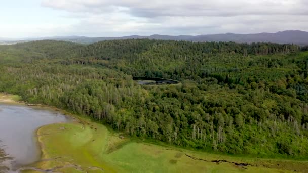 Vista Aérea Del Salt Marsh Ards Forest Park Condado Donegal — Vídeos de Stock