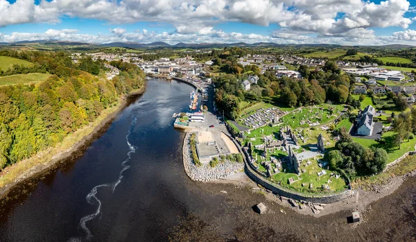 Luchtfoto Van Donegal Town Historische Abdij Van County Donegal Ierland — Stockfoto