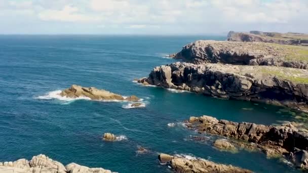 Cliffs Sea Stacks Tory Island County Donegal Ireland — Stock Video
