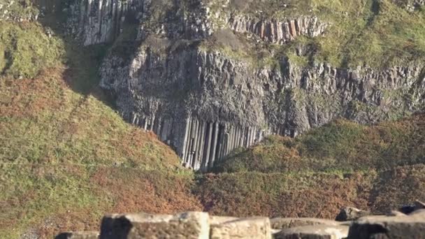 Giants Causeway 40000 Переплетающихся Базальтовых Колонн Bushmills Северной Ирландии Великобритания — стоковое видео