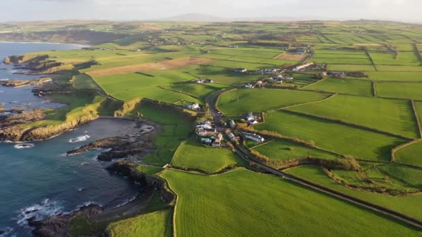 Luchtfoto Van Dunseverick County Antrim Noord Ierland — Stockvideo