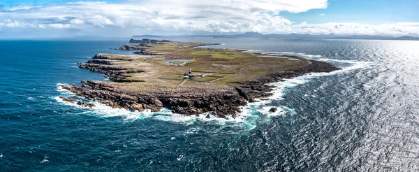 Aerial View Lighthouse Tory Island County Donegal Republic Ireland — Stok fotoğraf