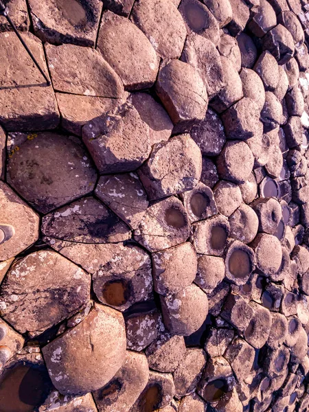 Giants Causeway 40000 Elkaar Grijpende Basaltkolommen Door Bushmills Noord Ierland — Stockfoto