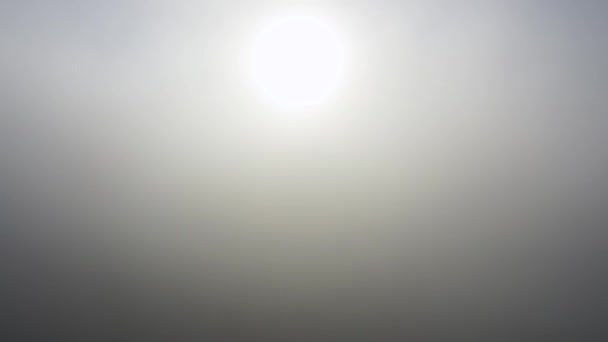 Aufstehen Durch Sehr Dichten Nebel Bis Die Sonne Sichtbar Wird — Stockvideo