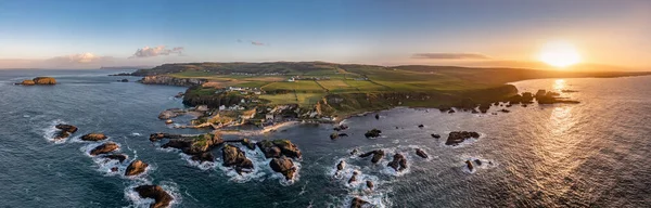 Aerial View Ballintoy Harbour Giants Causeway County Antrim Northern Ireland — Stock Photo, Image