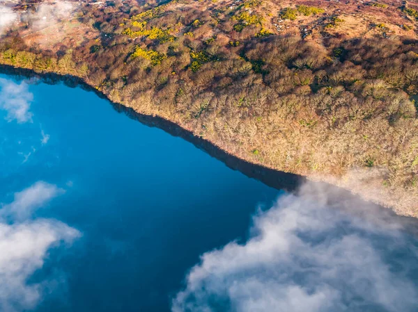 Aerial View Lough Fad Morning Fog County Donegal Republic Ireland — Stock Photo, Image