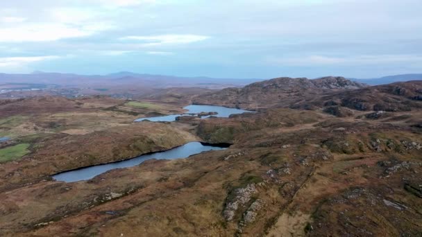 Aerial View Agnish Lough Maghery Dungloe County Donegal Ireland — Vídeos de Stock