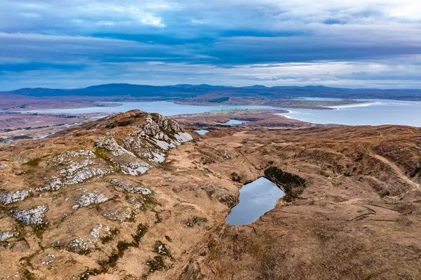 Widok Lotu Ptaka Jezioro Agnish Lough Maghery Dungloe County Donegal — Zdjęcie stockowe