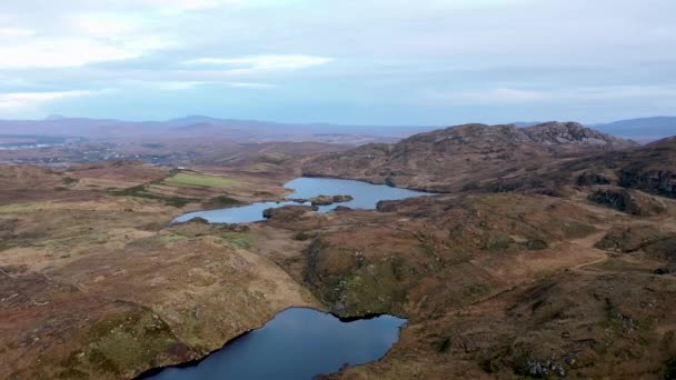 Aerial View Agnish Lough Maghery Dungloe County Donegal Ireland — Vídeos de Stock