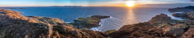 Beautiful sunset at Muckross Head peninsula amd Kilcar about 10 km west of Killybegs village in county Donegal on the west coast of Ireland.