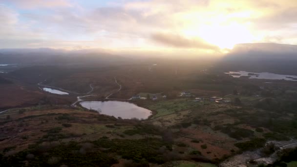 Vista Aérea Incrível Nascer Sol Bonny Glen Condado Donegal Irlanda — Vídeo de Stock