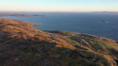 Aerial view of Croagh Muckross by Kilcar in County Donegal, Irelan.