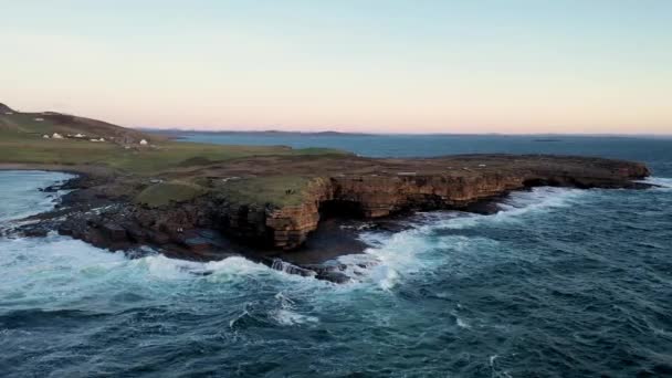 Kaunis Auringonlasku Muckrossissa Kilcar County Donegal Irlanti — kuvapankkivideo