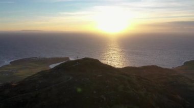 Aerial view of Croagh Muckross by Kilcar in County Donegal, Irelan.