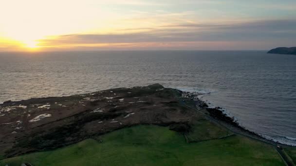 爱尔兰Donegal县Kilcar的Muckross美丽的落日 — 图库视频影像
