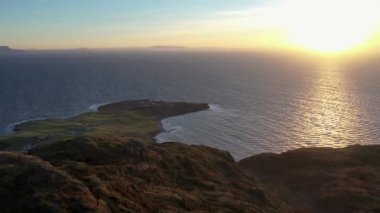 Aerial view of Croagh Muckross by Kilcar in County Donegal, Irelan.