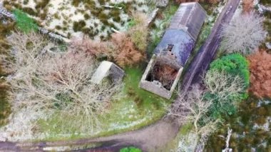 Aerial view of the Dunlewy Ghost Town in County Donegal - Ireland