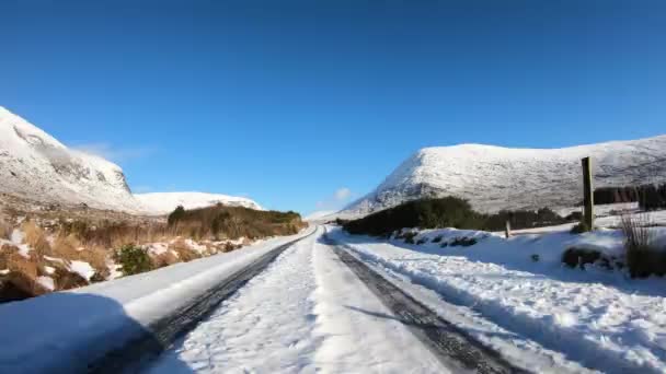 Glenveagh County Donegal Ireland January 2023 National Park Covered Snow — Stockvideo
