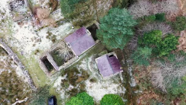Aerial View Dunlewy Ghost Town County Donegal Ireland — 图库视频影像