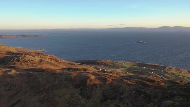 Вид Воздуха Croagh Muckross Kilcar County Donegal Irelan — стоковое видео