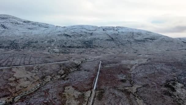 R251 Next Snow Covered Mount Errigal Highest Mountain Donegal Ireland — Stock Video