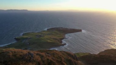 Aerial view of Croagh Muckross by Kilcar in County Donegal, Irelan.