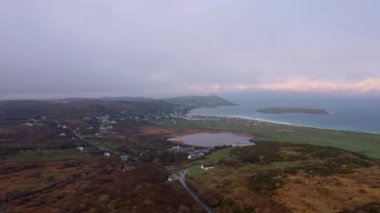 Aerial view Cloney lake by Portnoo in County Donegal - Ireland.