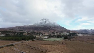 The snow covered Mount Errigal, the highest mountain in Donegal - Ireland