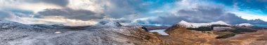Aerial view of the snow covered Mount Errigal, the highest mountain in Donegal - Ireland