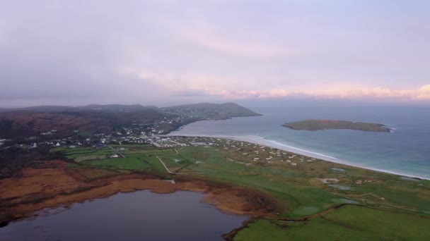 Aerial View Clonoey Lake Portnoo County Donegal Ireland — Video