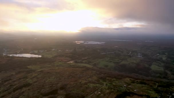 Aerial View Amazing Sunrise Clooney Portnoo County Donegal Ireland — Vídeo de Stock