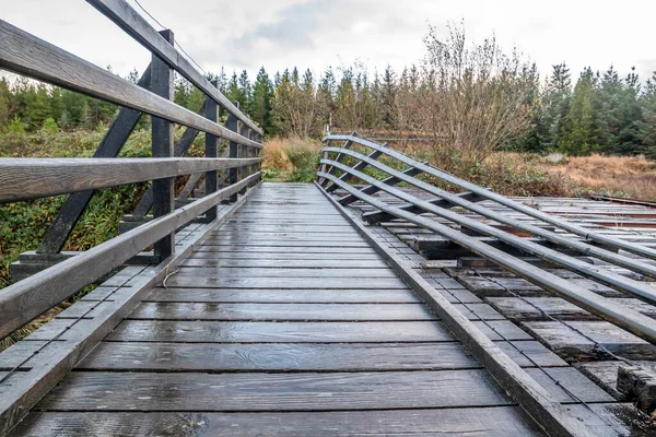Old Rotten Wooden Bridge Owenea River Ardara County Donegal Ireland — Stock Photo, Image