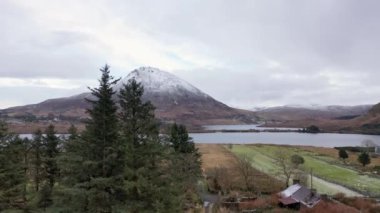 Aerial view of the Dunlewy Ghost Town in County Donegal - Ireland