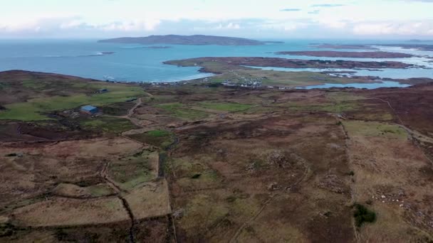 Вид Воздуха Агниш Лох Maghery Dungloe County Donegal Ireland — стоковое видео