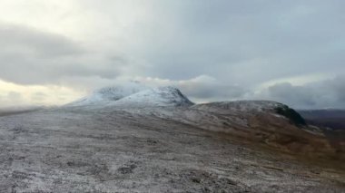 The snow covered Mount Errigal, the highest mountain in Donegal - Ireland