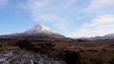 The snow covered Mount Errigal, the highest mountain in Donegal - Ireland