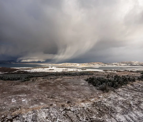 Dramatic Thunder Cloud Coming Gweebarra Bay Portnoo County Donegal Ireland — Stock fotografie