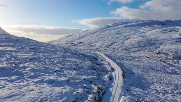 Snow Covered Glenveagh Mountains Glen County Donegal Republic Ireland — Video Stock