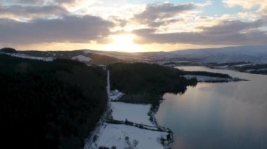 Aerial view of St. Colmcilles church, Glendowan, Lough Gartan, County Donegal - Ireland.