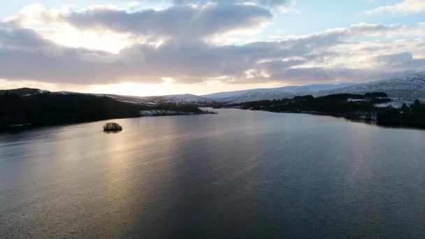 Aerial View Glendowan Lough Gartan County Donegal Ireland — Stockvideo