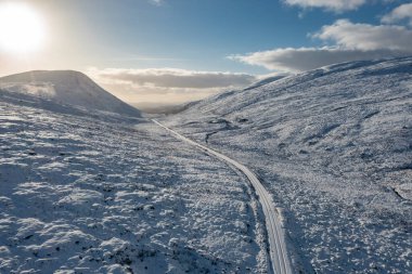 The snow covered Glenveagh Mountains and Glen in County Donegal - Republic of Ireland.