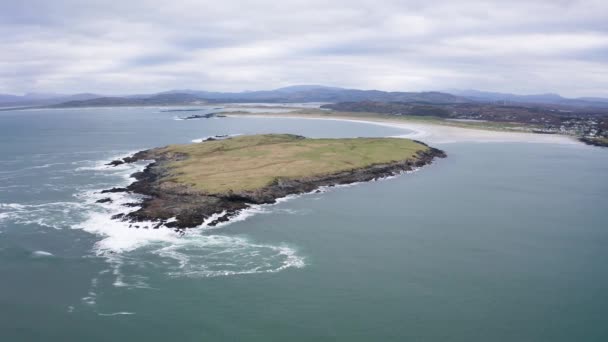 Aerial View Inishkeel Island Portnoo County Donegal Ireland — Stock video