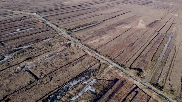 Rlanda Cumhuriyeti Nin Donegal Ilçesindeki Gortahork Taki Peatbataklığının Havadan Görünüşü — Stok video
