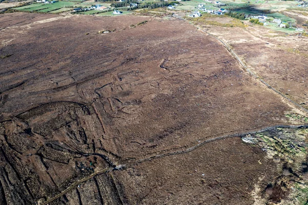 Rlanda Cumhuriyeti Nin Donegal Ilçesindeki Gortahork Taki Peatbataklığının Havadan Görünüşü — Stok fotoğraf
