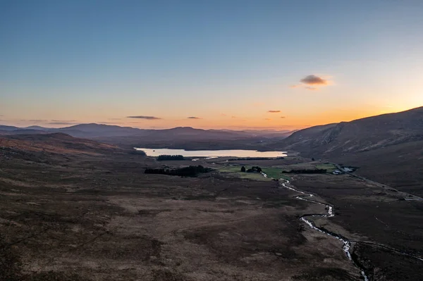 stock image Aerial view of Lough Barra at sunset - County Donegal, Ireland