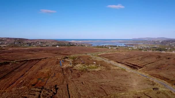 Aerial View Peatbog Gortahork County Donegal Republic Ireland — Stock Video