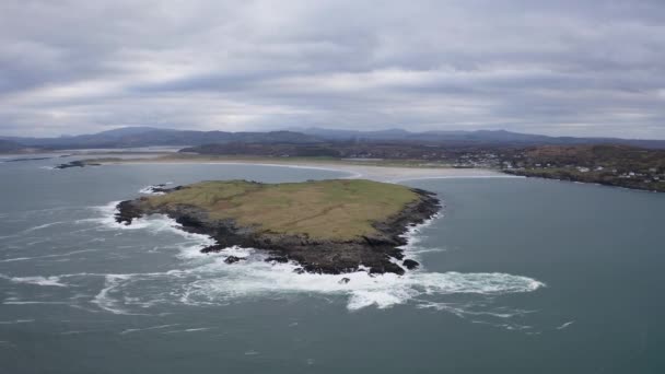 Vedere Aeriană Insulei Inishkeel Portnoo Comitatul Donegal Irlanda — Videoclip de stoc