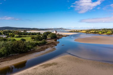 Creeslough-County Donegal, İrlanda 'daki Dow ve Sheephaven Körfezi' nin havadan görünüşü.