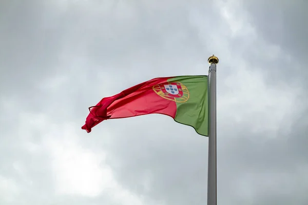 National Fag Portugal Waving Wind — Zdjęcie stockowe