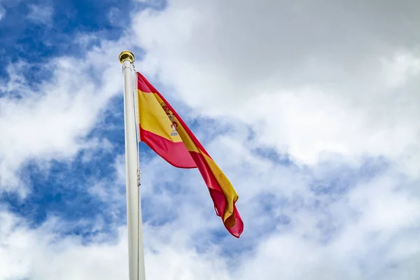 Bandera Nacional España Ondeando Viento —  Fotos de Stock